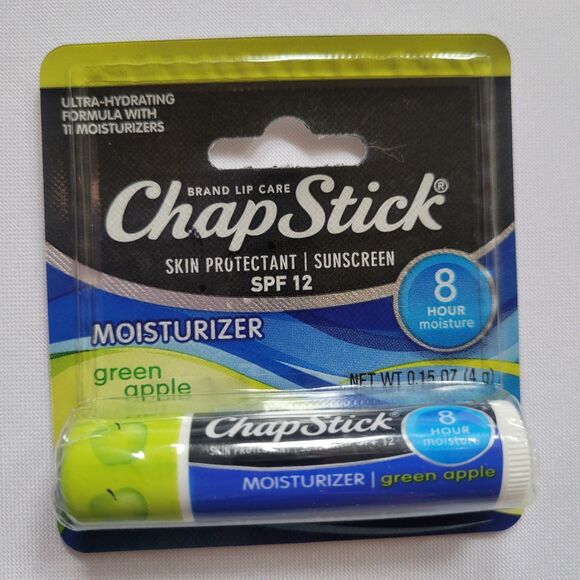 New Chapstick Green Apple Lip Balm Moisturizer Sunscreen SPF Discontinued Sealed - Picture 3 of 7